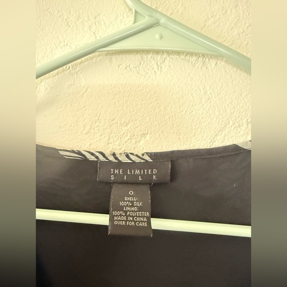 The Limited Silk Black and Blue Floral Bias Cut Midi Dress - size 0 - Picture 5 of 5